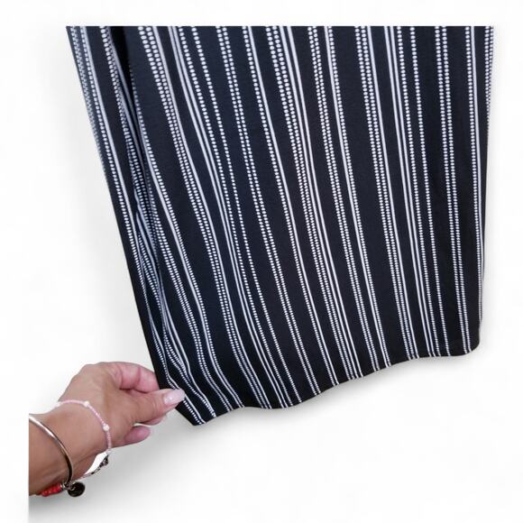 APT 9 Jumpsuit Wide Leg Surplice Wrap Tie Front Long Sleeve Black & White - XL - Picture 8 of 12